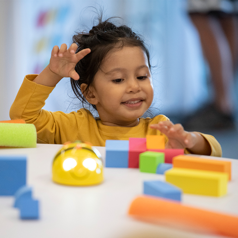 Child playing with blocks.