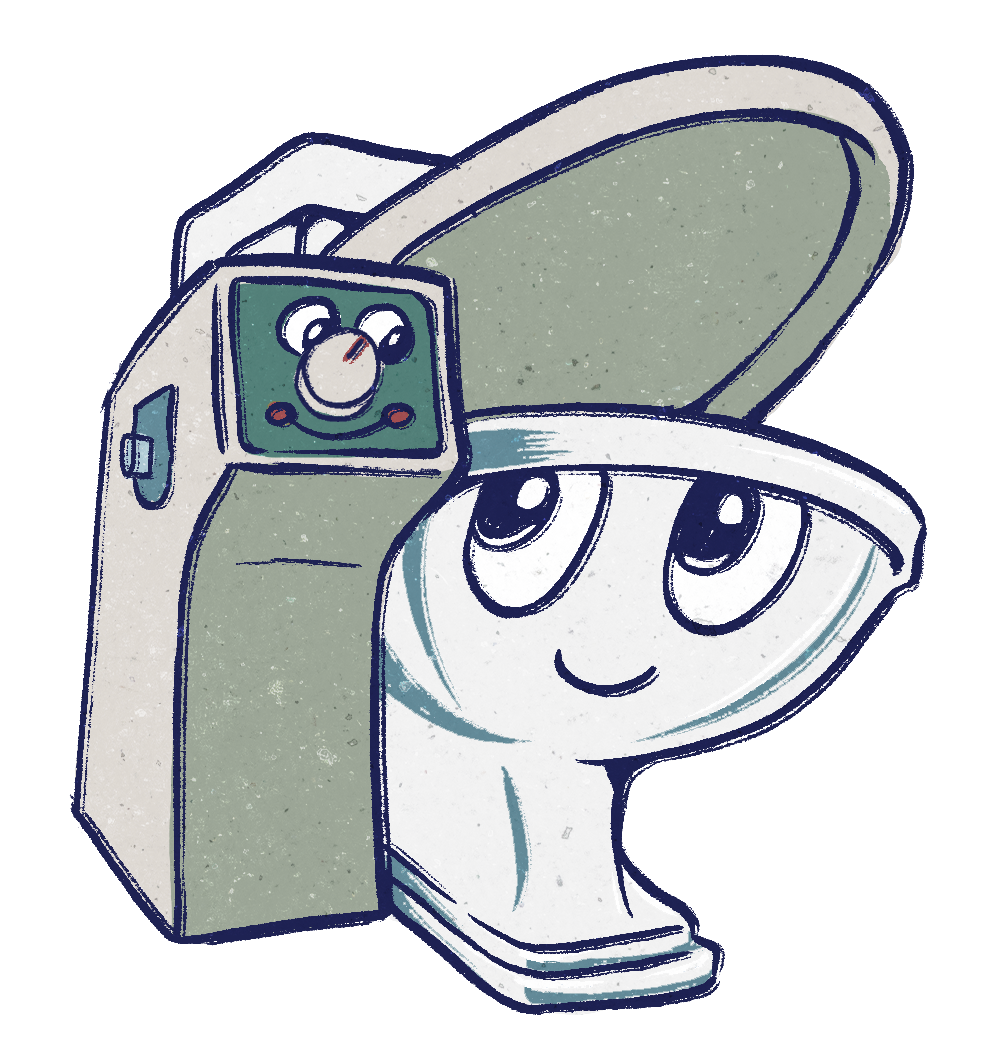 Illustrated first-edition Toto washlet.